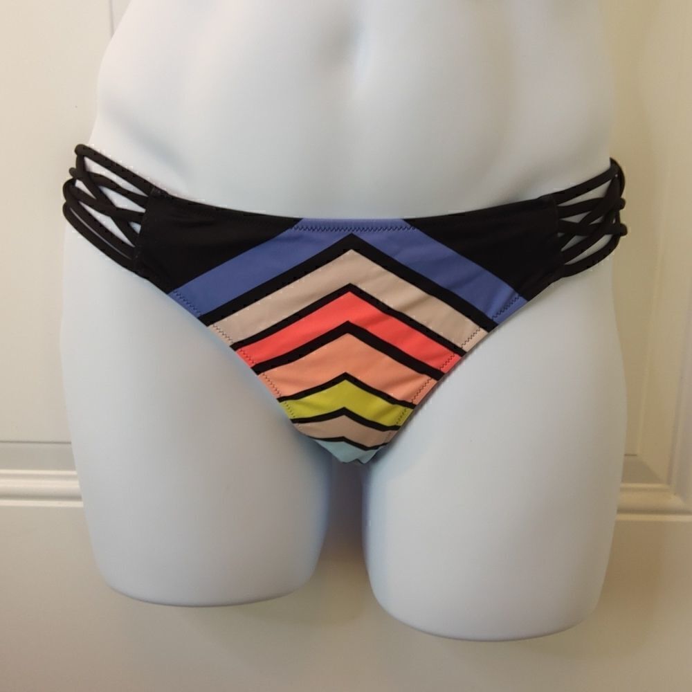 Pink Victoria's Secret multicolored chevron print bikini bottom